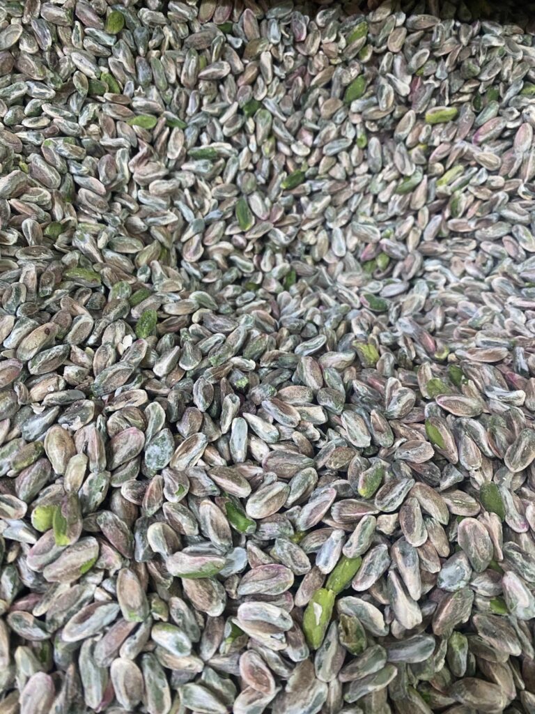 Shelled Aegina pistachios ready to be prepared in the 4 Tastes workshop
